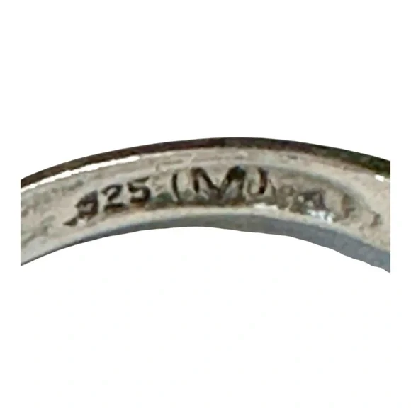 Sterling Silver 925 Blue Topaz Ring filigree Size 6 - Picture 7 of 8